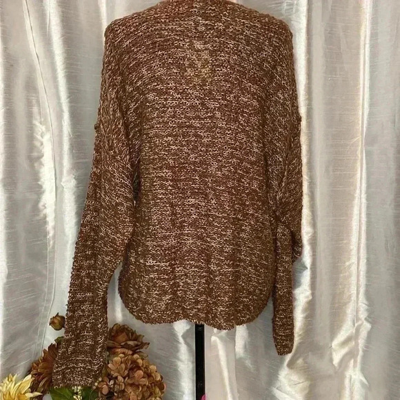 Universal Thread Open Knit V Neck Brown Sweater Women’s XXL NWT - Picture 4 of 9